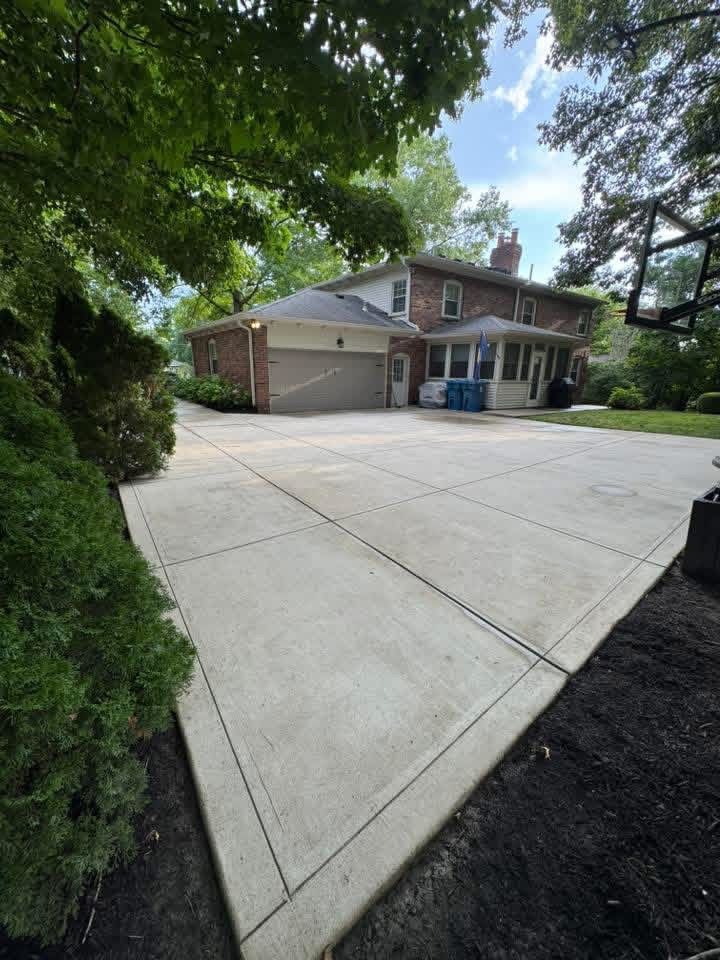Freshly sealed driveway
